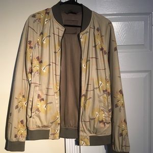 Zara men floral (suede?) bomber